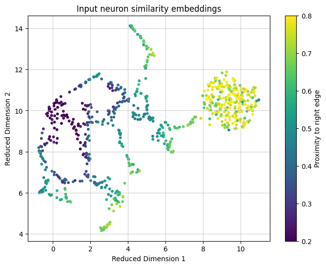 UMAP of input neuron cosine similarity vectors